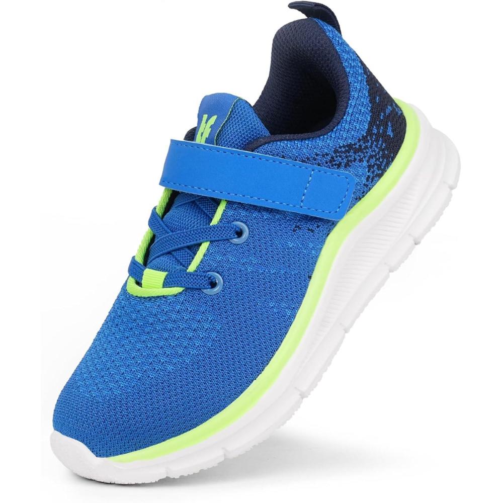 imageTobfis Boys Girls Kids Arch Support Strap Running Athletic Tennis Shoes Breathable School Walking Sneakers Better for Flat Feet ToddlerLittleBig KidNavy Lime