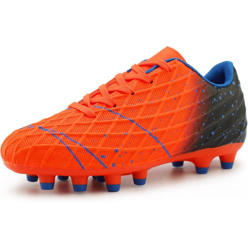 imageTobfis Kids Athletic Outdoor Firm Ground Soccer Cleats ShoesOrange PU6 M US
