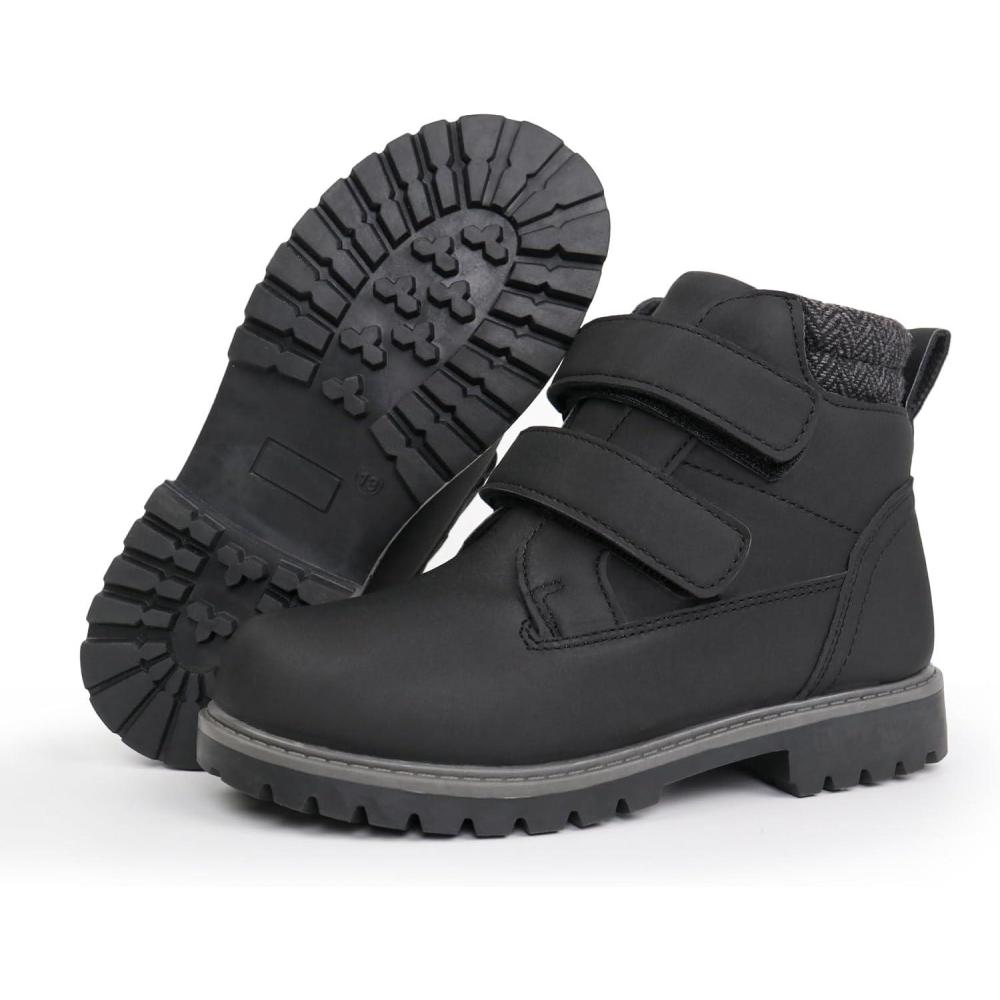 imageTobfis Kids Waterproof Strap Work Boots ToddlerLittle KidBig KidBlack