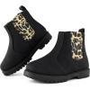 imageTobfis Girls Fashion Shiny Chelsea Boot Ankle BootsToddlerLittle KidBig KidBlack Leopard