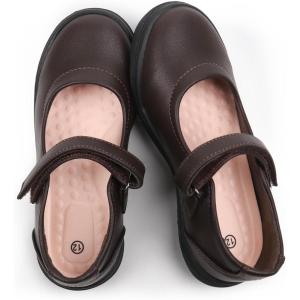 Tobfis Girl’s Mary Jane Flats Lightweight School Uniform Shoes Black Dress Shoes (Toddler/Little Kid/Big Kid/Youth)(Brown)