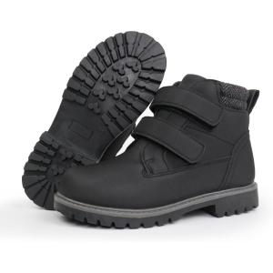 Tobfis Kids Waterproof Strap Work Boots (Toddler/Little Kid/Big Kid)(Black)