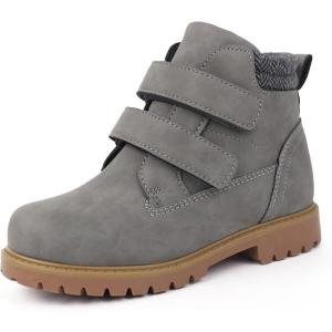 Tobfis Kids Waterproof Strap Work Boots (Toddler/Little Kid/Big Kid)(Grey)