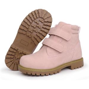 Tobfis Kids Waterproof Strap Work Boots (Toddler/Little Kid/Big Kid)(Pink)