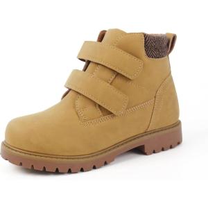 Tobfis Kids Waterproof Strap Work Boots (Toddler/Little Kid/Big Kid)(Tan)
