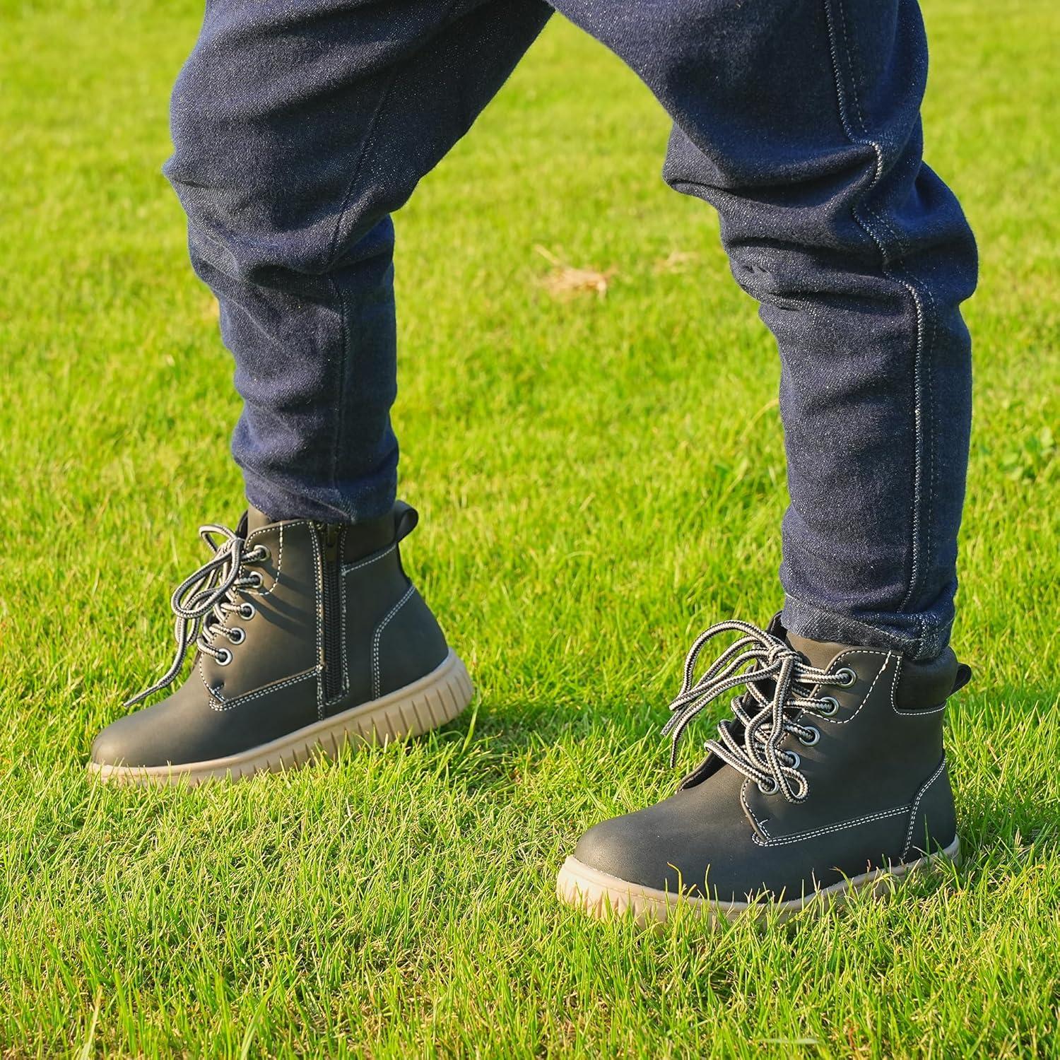 image:imageTobfis Kids Zipper Ankle Boots Kids Sneaker with BootLike High Top Design for Boys amp GirlsToddlerLittle KidBig KidBlack