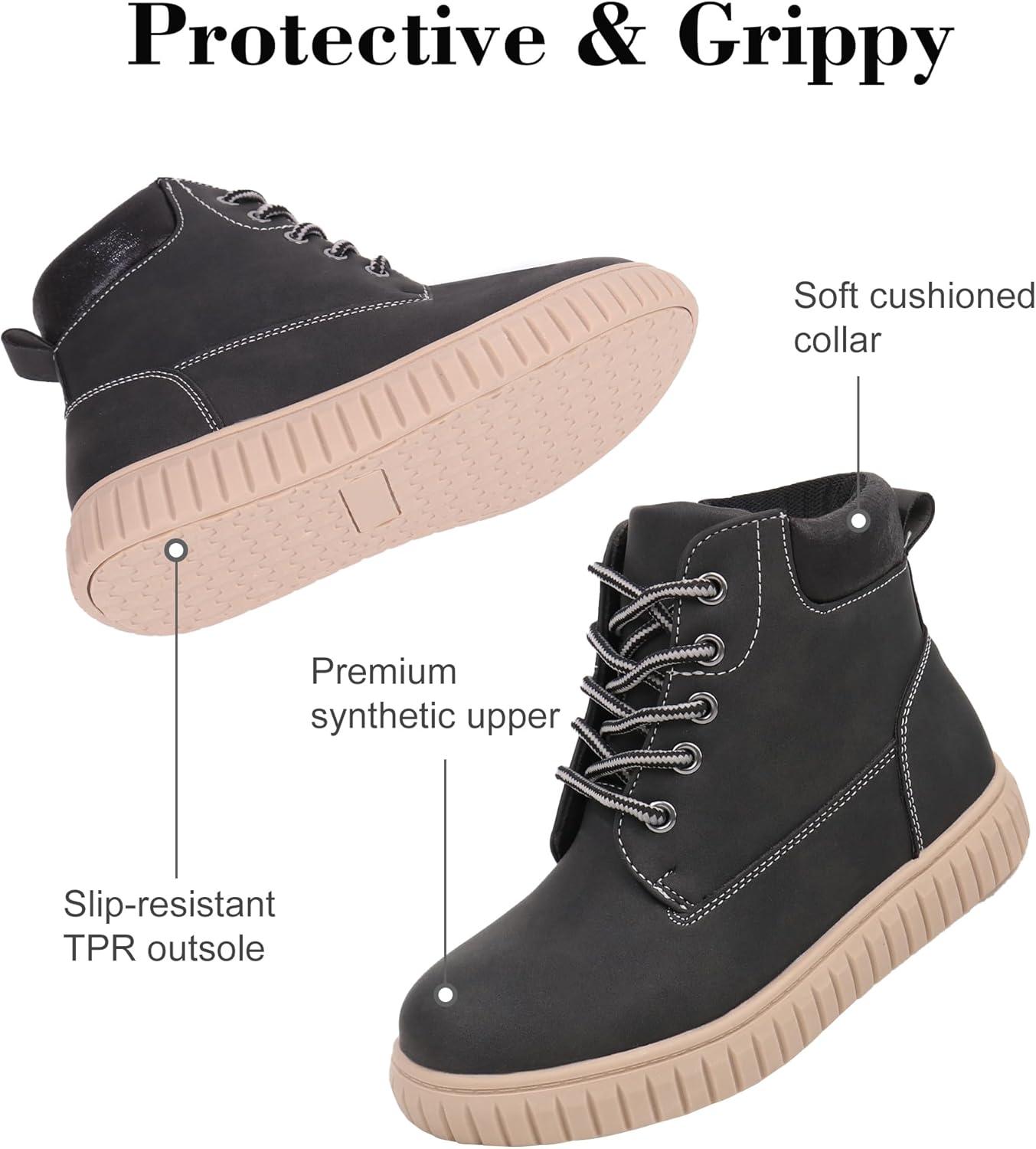 image:imageTobfis Kids Zipper Ankle Boots Kids Sneaker with BootLike High Top Design for Boys amp GirlsToddlerLittle KidBig KidBlack