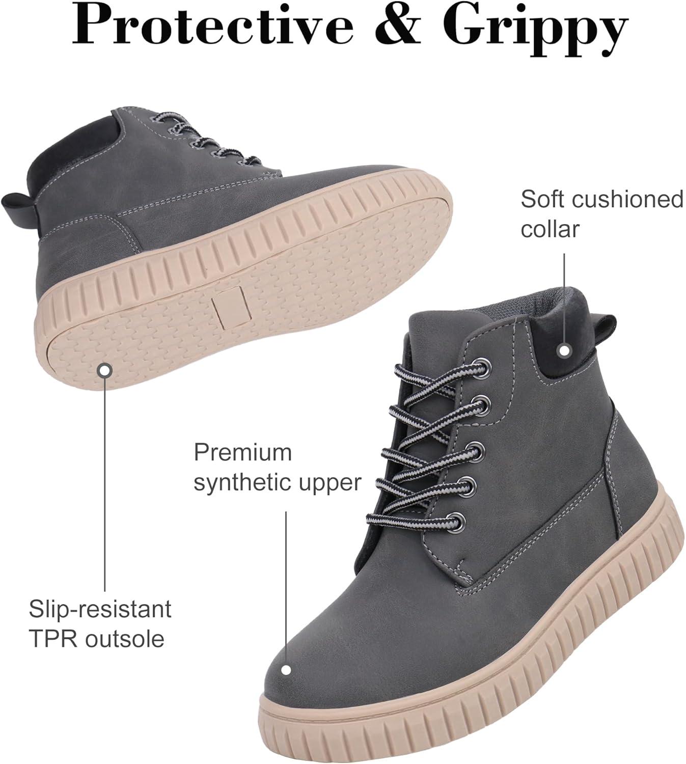 image:imageTobfis Kids Zipper Ankle Boots Kids Sneaker with BootLike High Top Design for Boys amp GirlsToddlerLittle KidBig KidDark Grey