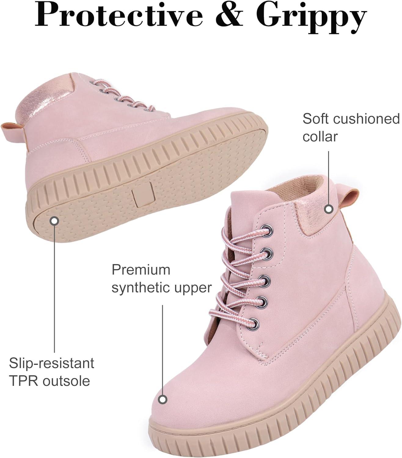 image:imageTobfis Kids Zipper Ankle Boots Kids Sneaker with BootLike High Top Design for Boys amp GirlsToddlerLittle KidBig KidPink