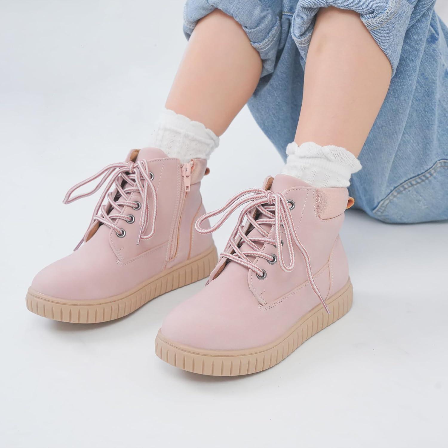 image:imageTobfis Kids Zipper Ankle Boots Kids Sneaker with BootLike High Top Design for Boys amp GirlsToddlerLittle KidBig KidPink