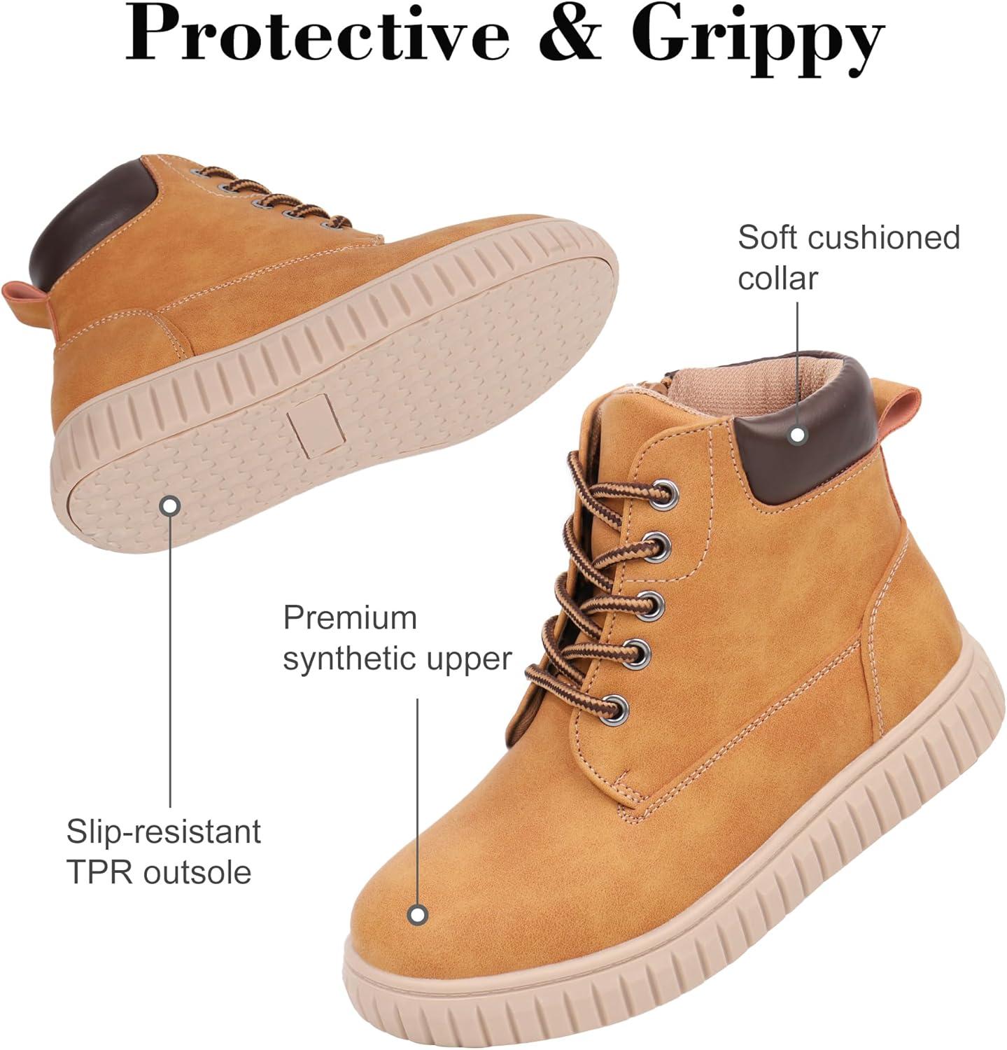 image:imageTobfis Kids Zipper Ankle Boots Kids Sneaker with BootLike High Top Design for Boys amp GirlsToddlerLittle KidBig KidTan