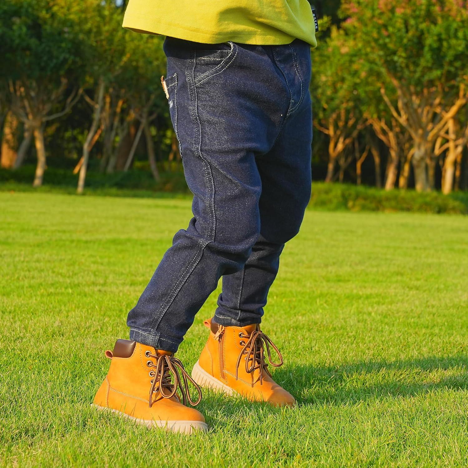 image:imageTobfis Kids Zipper Ankle Boots Kids Sneaker with BootLike High Top Design for Boys amp GirlsToddlerLittle KidBig KidTan