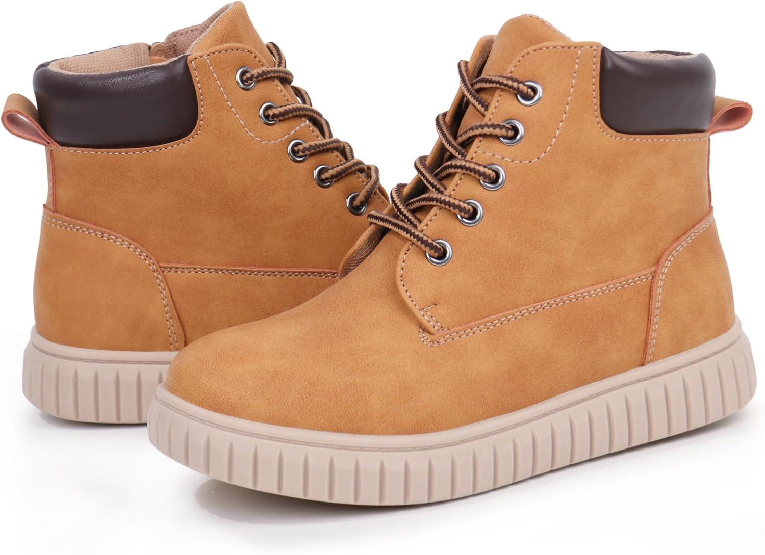 image:imageTobfis Kids Zipper Ankle Boots Kids Sneaker with BootLike High Top Design for Boys amp GirlsToddlerLittle KidBig KidTan