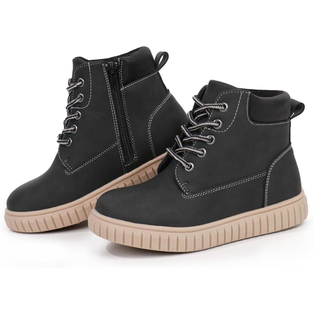 image:imageTobfis Kids Zipper Ankle Boots Kids Sneaker with BootLike High Top Design for Boys amp GirlsToddlerLittle KidBig KidBlack